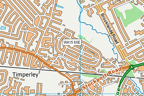 WA15 6XE map - OS VectorMap District (Ordnance Survey)