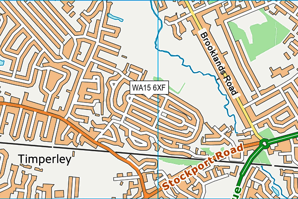 WA15 6XF map - OS VectorMap District (Ordnance Survey)