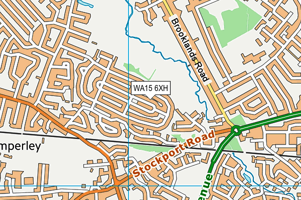 WA15 6XH map - OS VectorMap District (Ordnance Survey)