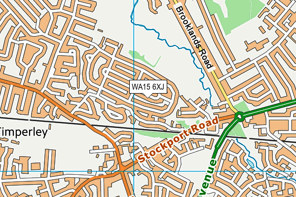 WA15 6XJ map - OS VectorMap District (Ordnance Survey)