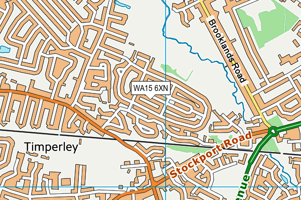 WA15 6XN map - OS VectorMap District (Ordnance Survey)