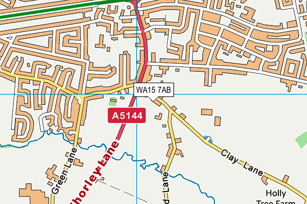 WA15 7AB map - OS VectorMap District (Ordnance Survey)