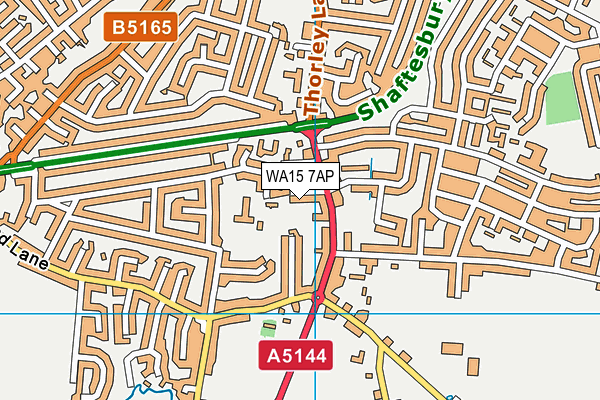 WA15 7AP map - OS VectorMap District (Ordnance Survey)