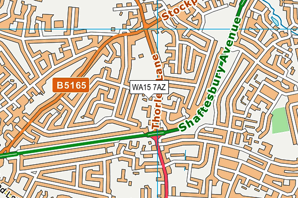WA15 7AZ map - OS VectorMap District (Ordnance Survey)