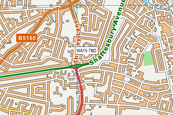 WA15 7BD map - OS VectorMap District (Ordnance Survey)
