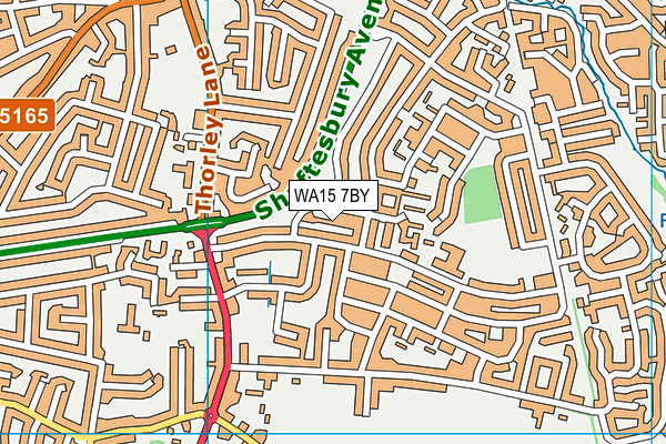 WA15 7BY map - OS VectorMap District (Ordnance Survey)