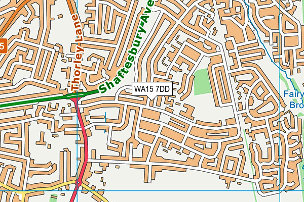 WA15 7DD map - OS VectorMap District (Ordnance Survey)