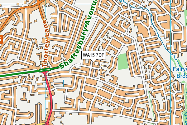 WA15 7DF map - OS VectorMap District (Ordnance Survey)