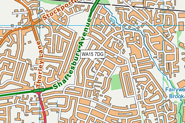 WA15 7DG map - OS VectorMap District (Ordnance Survey)