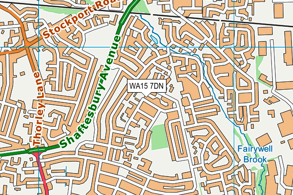 WA15 7DN map - OS VectorMap District (Ordnance Survey)