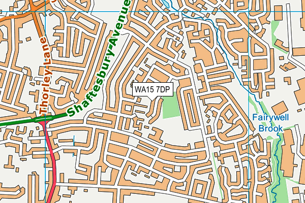 WA15 7DP map - OS VectorMap District (Ordnance Survey)