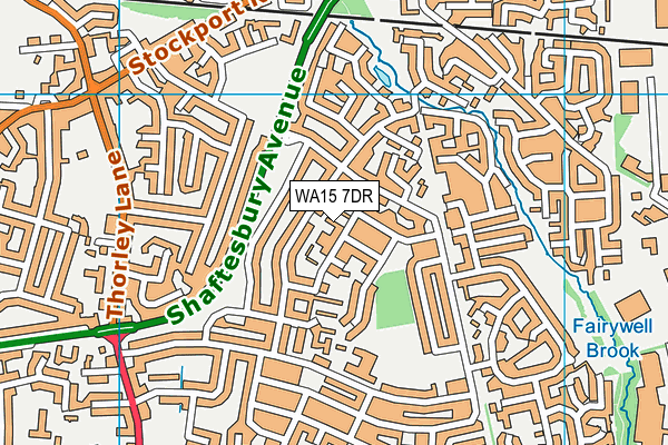 WA15 7DR map - OS VectorMap District (Ordnance Survey)