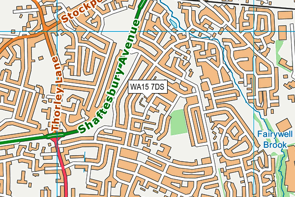 WA15 7DS map - OS VectorMap District (Ordnance Survey)