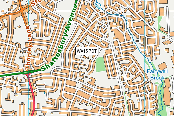 WA15 7DT map - OS VectorMap District (Ordnance Survey)