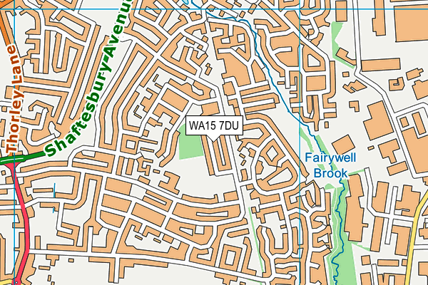 WA15 7DU map - OS VectorMap District (Ordnance Survey)