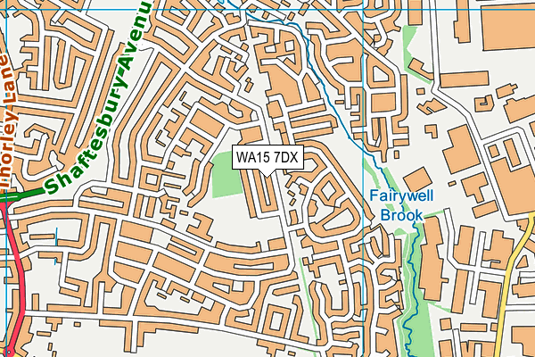 WA15 7DX map - OS VectorMap District (Ordnance Survey)
