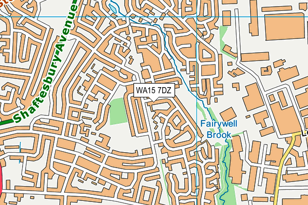 WA15 7DZ map - OS VectorMap District (Ordnance Survey)