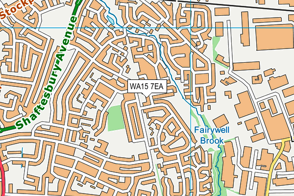 WA15 7EA map - OS VectorMap District (Ordnance Survey)