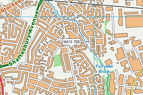 WA15 7EB map - OS VectorMap District (Ordnance Survey)