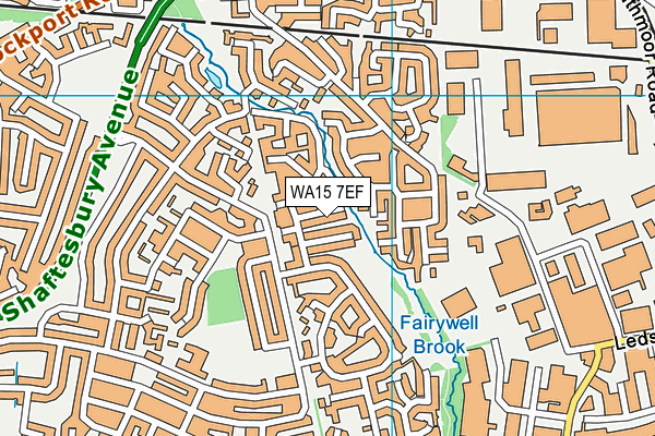 WA15 7EF map - OS VectorMap District (Ordnance Survey)