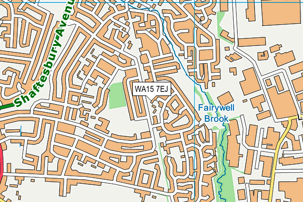 WA15 7EJ map - OS VectorMap District (Ordnance Survey)