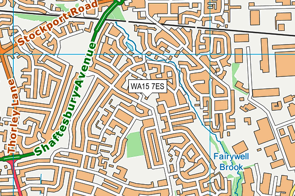 WA15 7ES map - OS VectorMap District (Ordnance Survey)
