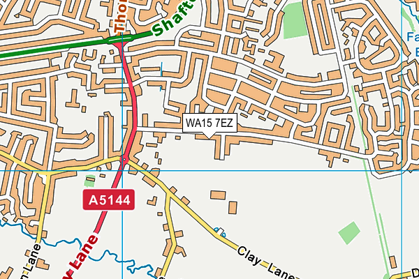 WA15 7EZ map - OS VectorMap District (Ordnance Survey)
