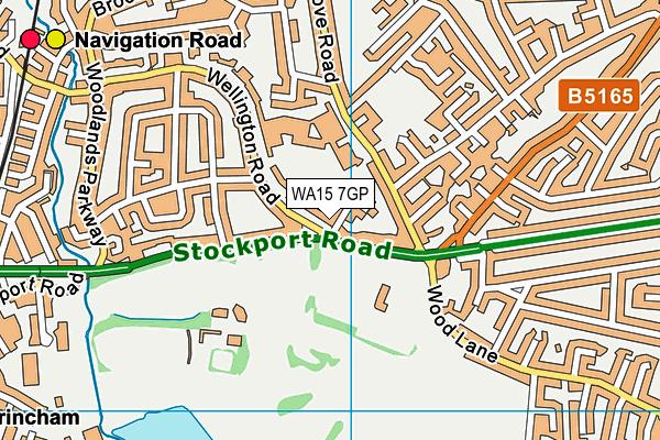 WA15 7GP map - OS VectorMap District (Ordnance Survey)