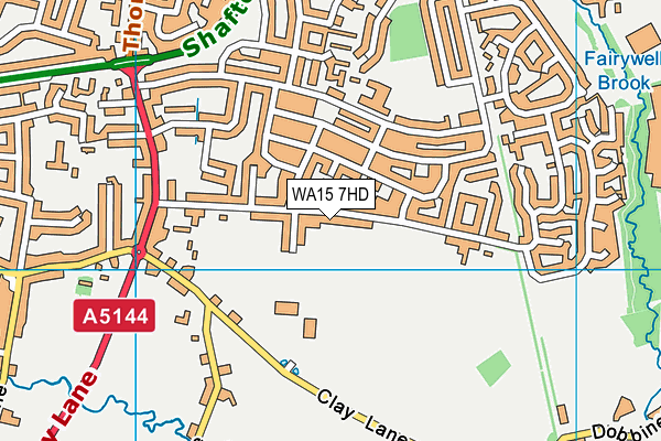 WA15 7HD map - OS VectorMap District (Ordnance Survey)