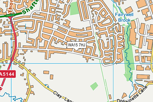 WA15 7HJ map - OS VectorMap District (Ordnance Survey)