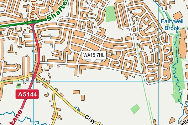 WA15 7HL map - OS VectorMap District (Ordnance Survey)
