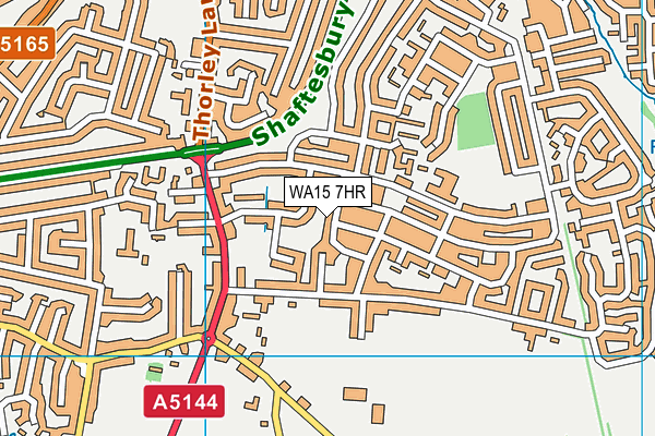 WA15 7HR map - OS VectorMap District (Ordnance Survey)