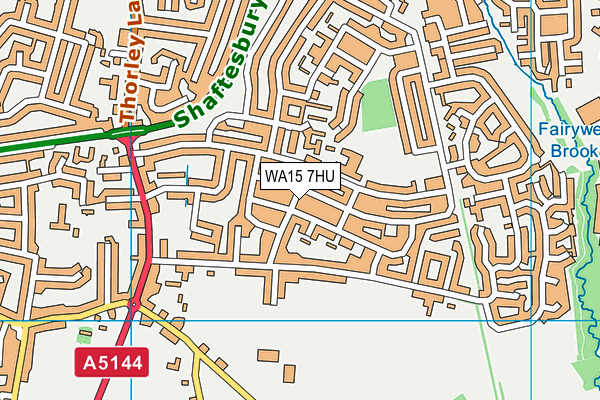 WA15 7HU map - OS VectorMap District (Ordnance Survey)