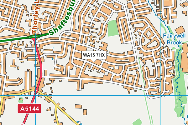 WA15 7HX map - OS VectorMap District (Ordnance Survey)