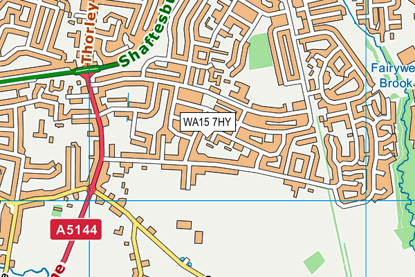 WA15 7HY map - OS VectorMap District (Ordnance Survey)