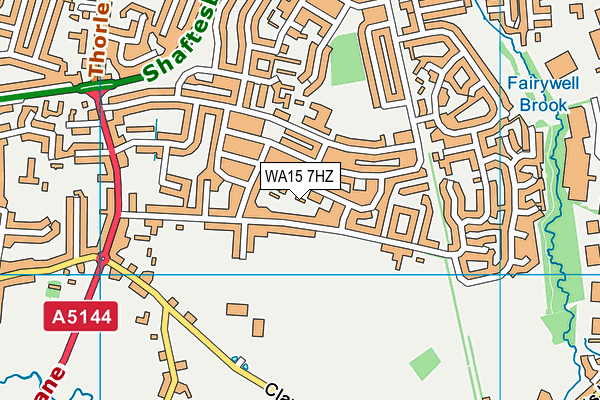 WA15 7HZ map - OS VectorMap District (Ordnance Survey)