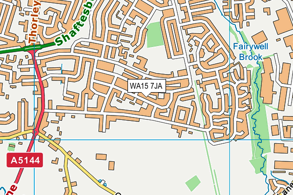 WA15 7JA map - OS VectorMap District (Ordnance Survey)