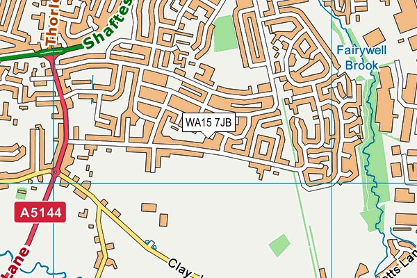 WA15 7JB map - OS VectorMap District (Ordnance Survey)