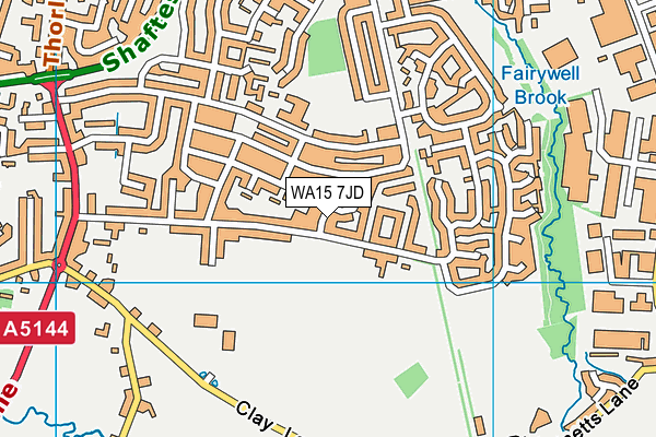 WA15 7JD map - OS VectorMap District (Ordnance Survey)