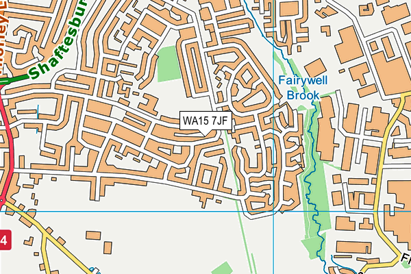 WA15 7JF map - OS VectorMap District (Ordnance Survey)