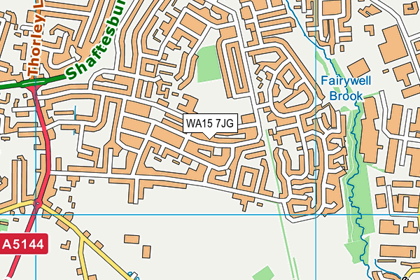 WA15 7JG map - OS VectorMap District (Ordnance Survey)