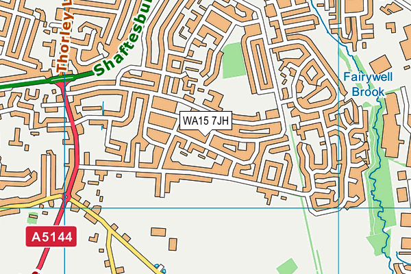 WA15 7JH map - OS VectorMap District (Ordnance Survey)