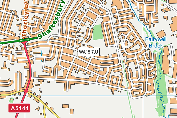 WA15 7JJ map - OS VectorMap District (Ordnance Survey)