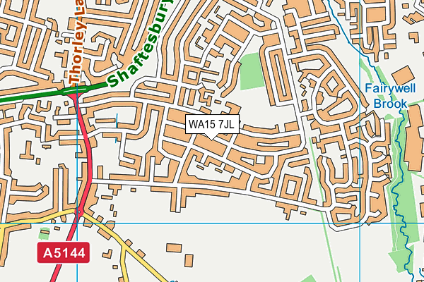 WA15 7JL map - OS VectorMap District (Ordnance Survey)