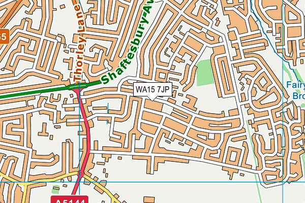 WA15 7JP map - OS VectorMap District (Ordnance Survey)
