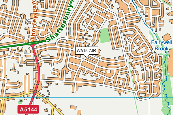 WA15 7JR map - OS VectorMap District (Ordnance Survey)