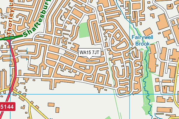 WA15 7JT map - OS VectorMap District (Ordnance Survey)