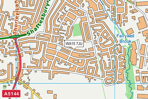 Broomwood Primary School map (WA15 7JU) - OS VectorMap District (Ordnance Survey)