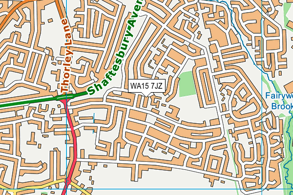 WA15 7JZ map - OS VectorMap District (Ordnance Survey)