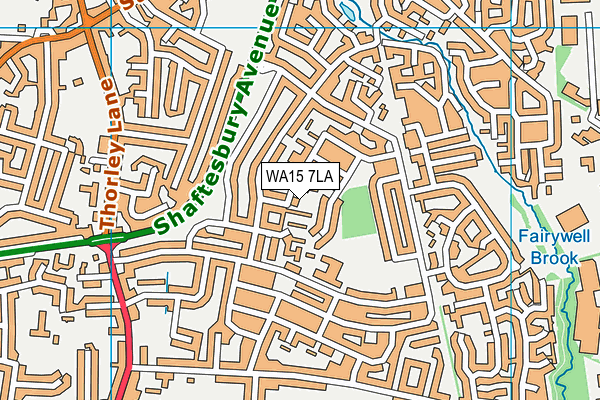 WA15 7LA map - OS VectorMap District (Ordnance Survey)